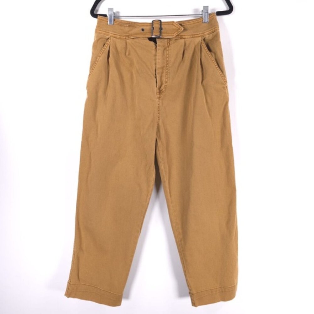 Free People Casual Cropped Belt-Waist Jeans Pants Slash Pockets OB873613 Size 8